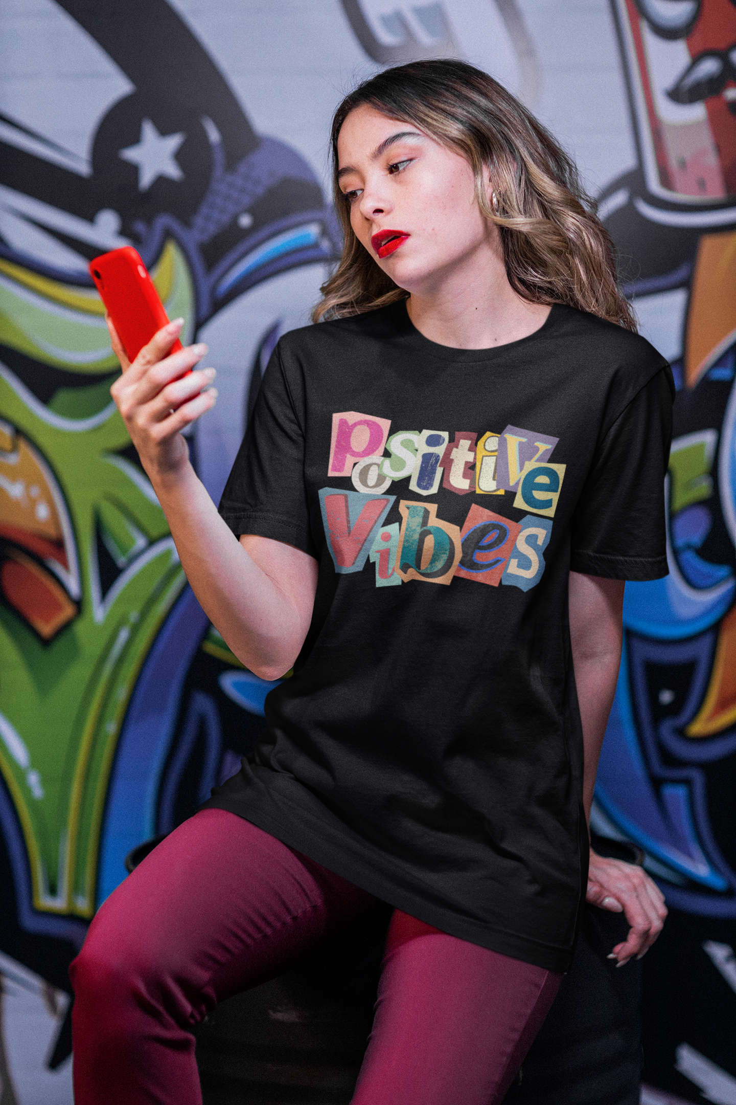 Women's Scrapbook Positive Vibes T-Shirt