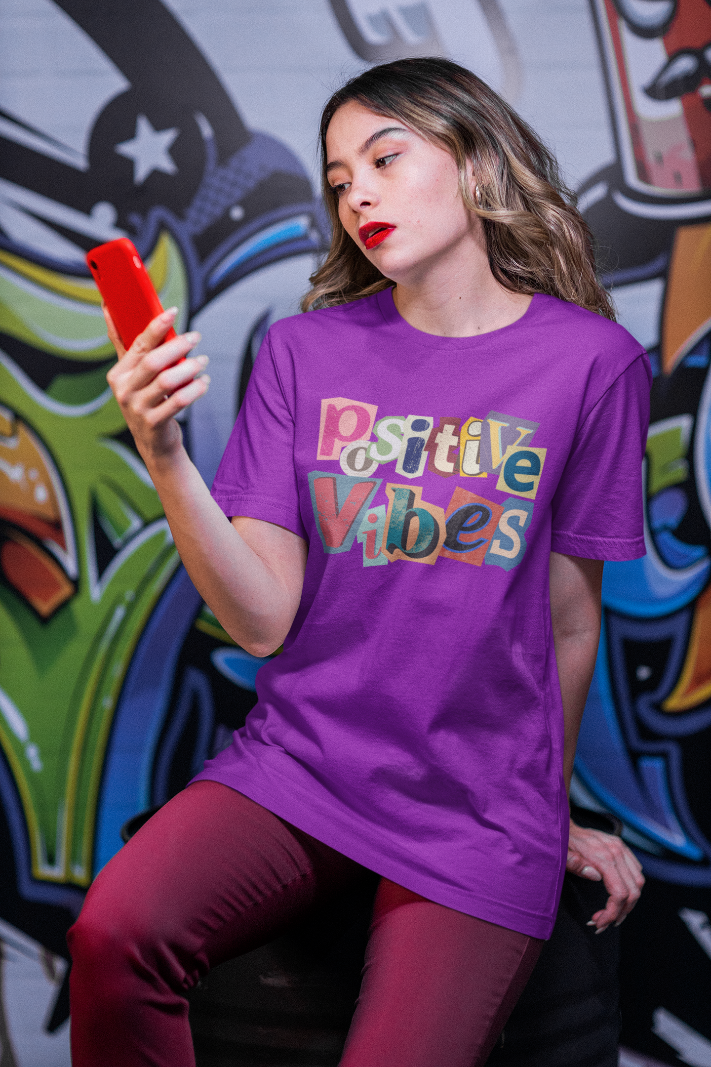 Women's Scrapbook Positive Vibes T-Shirt