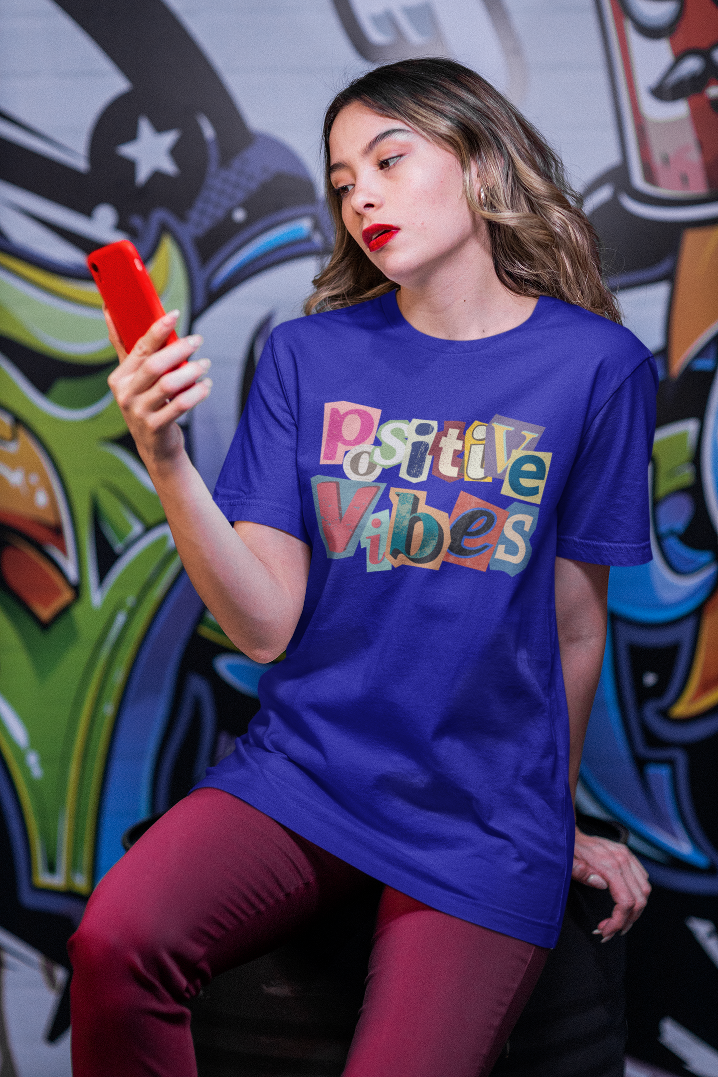 Women's Scrapbook Positive Vibes T-Shirt