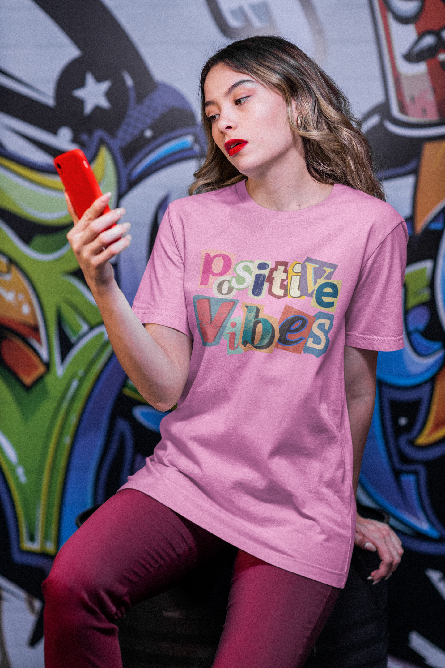 Women's Scrapbook Positive Vibes T-Shirt