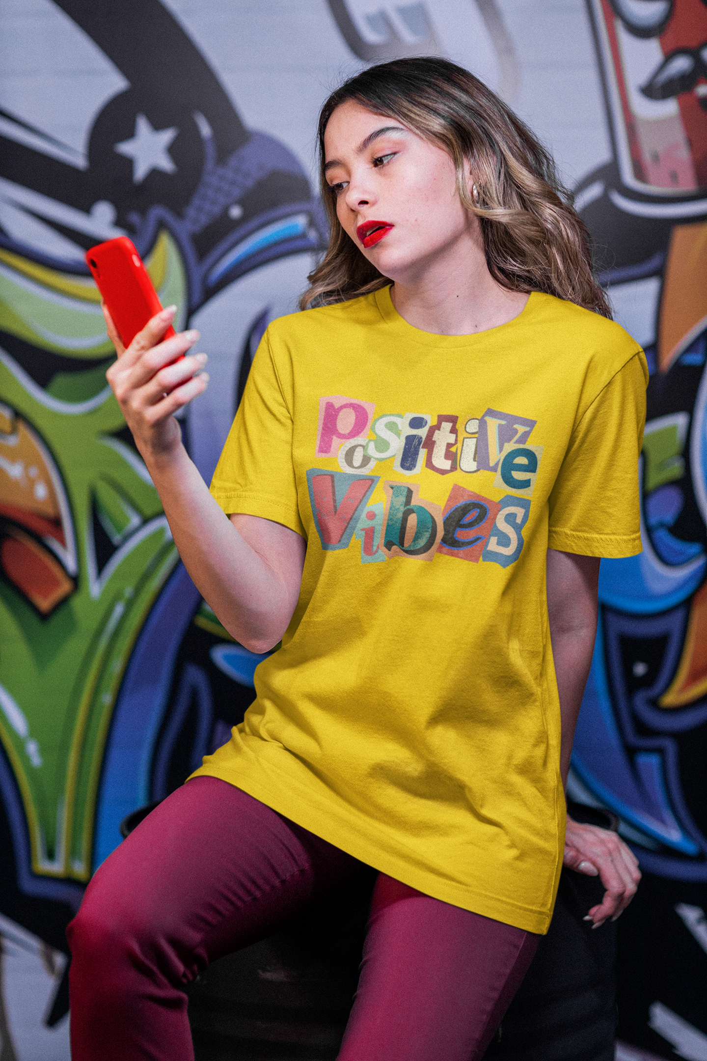 Women's Scrapbook Positive Vibes T-Shirt