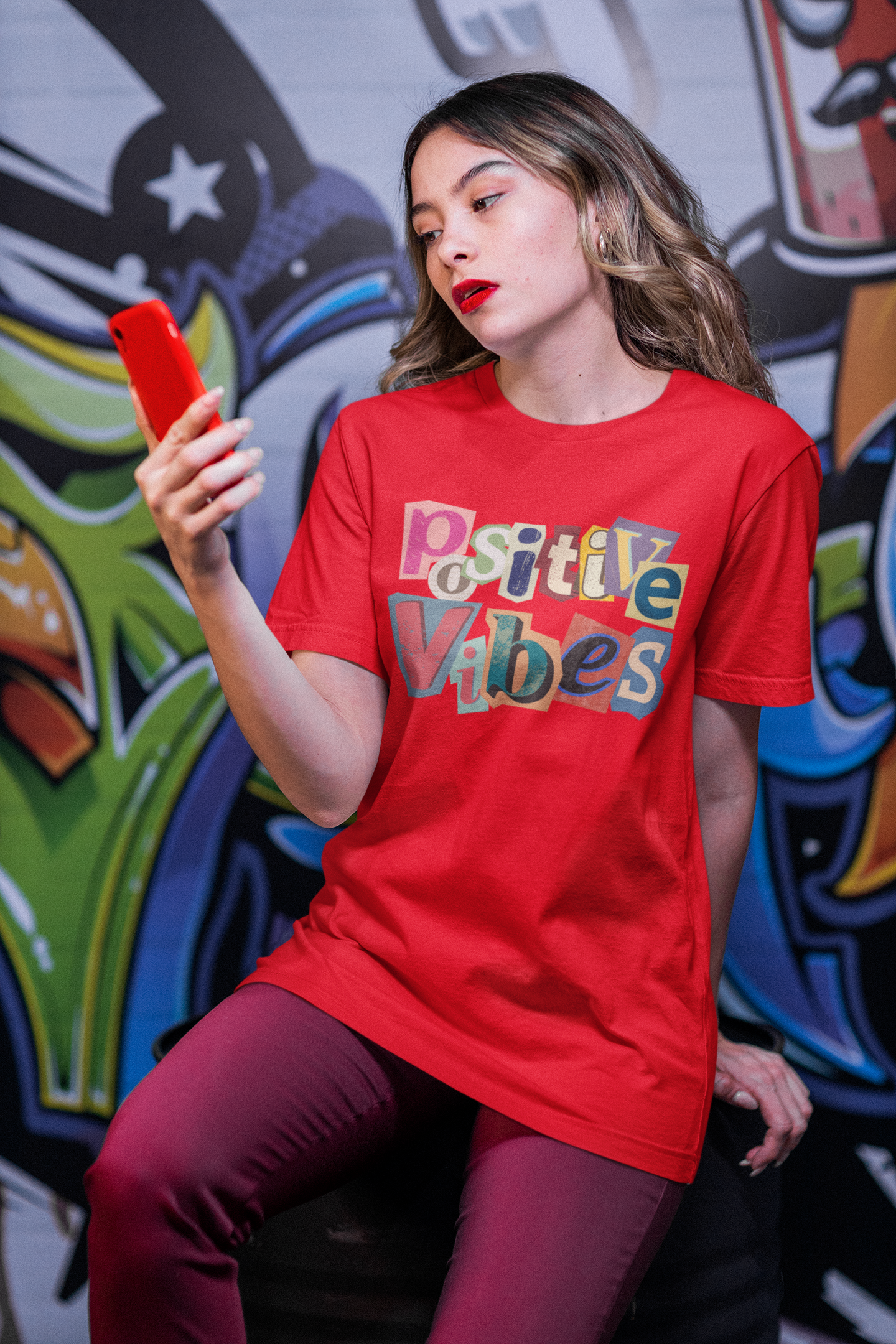 Women's Scrapbook Positive Vibes T-Shirt
